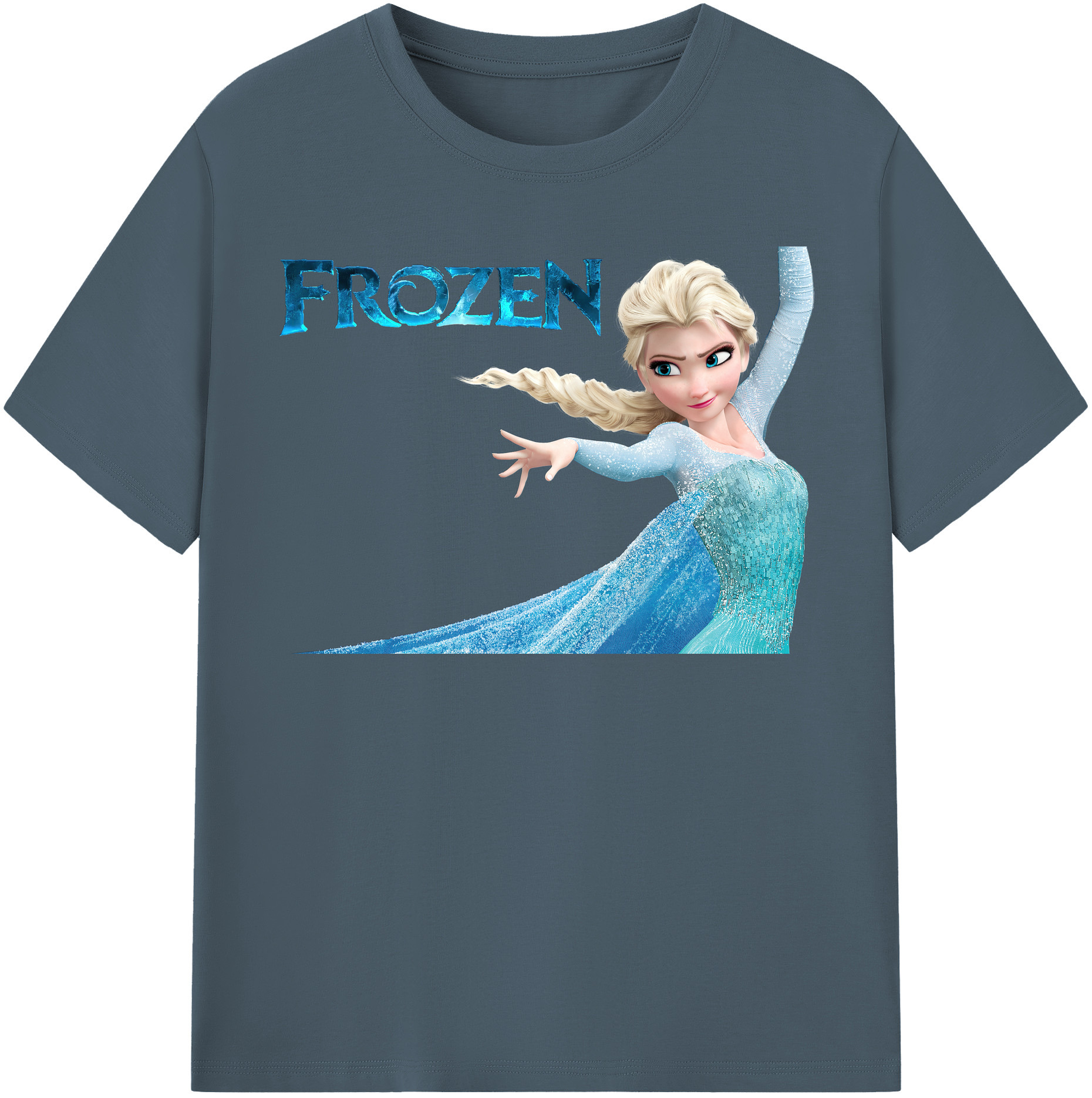 （画像用） アナと雪の女王 アンナ エルサ Frozen Anna Elsa 綿100％半袖Tシャツ（フロントプリント）